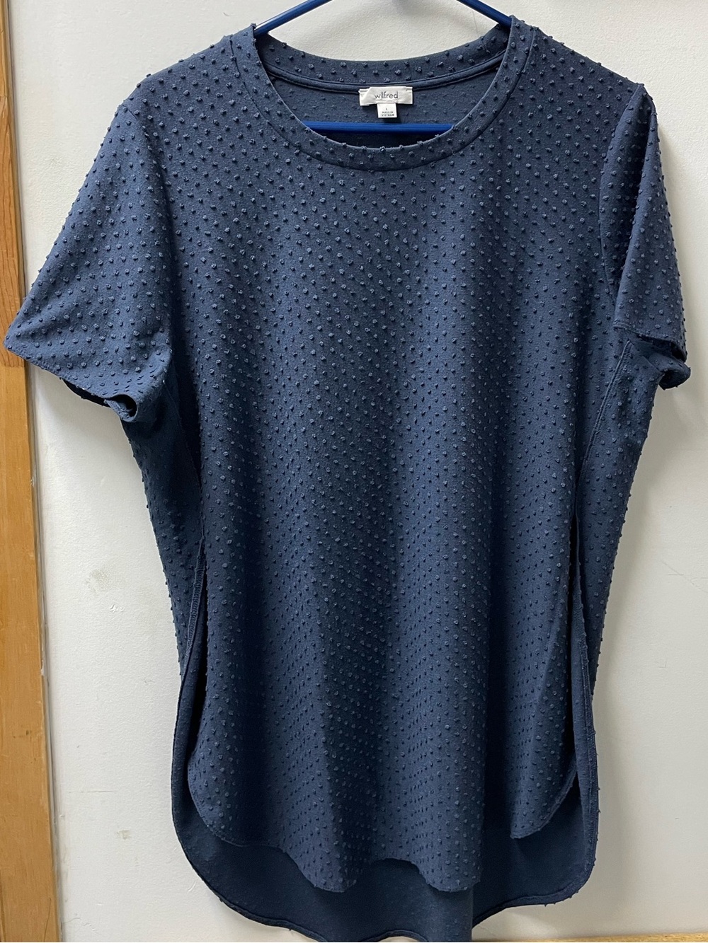 Wilfred Blue Grey Raised Dot Short Sleeve Top